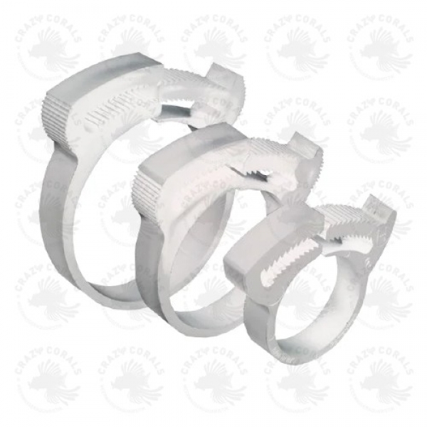 Schlauchklemme aus Kunststoff weiss 32mm