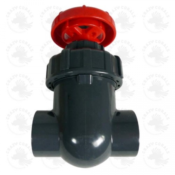 PVC Absperrhahn / Absperrventil grau/rot 25mm
